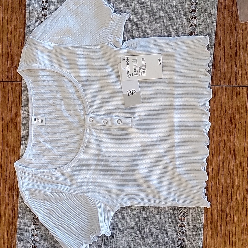 Pointelle Rib Crop Henley